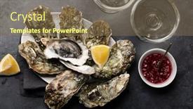  Presentation with sparkling wine - Presentation theme enhanced with fresh-oysters-with-glasses background and a violet colored foreground