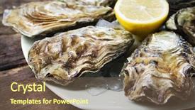  Presentation with oyster - Slide deck featuring fresh oysters background and a violet colored foreground