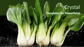  Presentation with black - Presentation theme enhanced with fresh-pak-choi-falling background and a tawny brown colored foreground