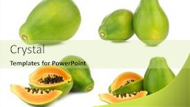  Presentation with fresh papaya - Slide deck having fresh-papaya-fruit background and a yellow colored foreground