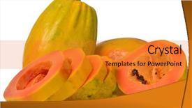  Presentation with fresh papaya - Cool new theme with fresh papaya with clipping path backdrop and a gold colored foreground