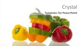  Presentation with different - Presentation theme consisting of fresh-paprika-in-slices background and a white colored foreground