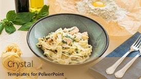  Presentation with pasta restaurant - Audience pleasing slide deck consisting of fresh-pasta-in-the-italian backdrop and a yellow colored foreground