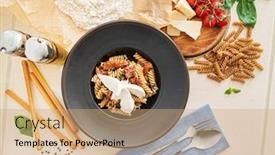  Presentation with pasta restaurant - Slides consisting of fresh-pasta-in-the-italian background and a coral colored foreground