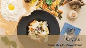  Presentation with pasta restaurant - Slide deck consisting of fresh-pasta-in-the-italian background and a coral colored foreground