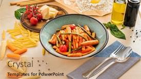  Presentation with pasta restaurant - Theme having fresh-pasta-in-the-italian background and a coral colored foreground