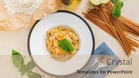  Presentation with pasta restaurant - Beautiful slide set featuring fresh-pasta-in-the-italian backdrop and a coral colored foreground