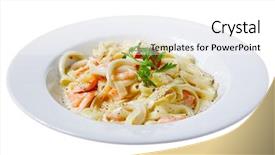  Presentation with gluten free food various pasta - Colorful slide deck enhanced with fresh pasta with seafood isolated backdrop and a white colored foreground
