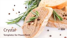  Presentation with fresh bread subway food - Presentation design having fresh pate with bread isolated background and a lemonade colored foreground