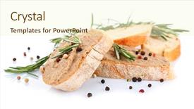  Presentation with bread - Amazing presentation theme having fresh pate with bread isolated backdrop and a cream colored foreground