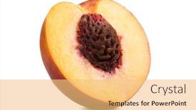  Presentation with organic - PPT theme with fresh-peach-isolated-organic-nectarine background and a yellow colored foreground