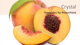 Presentation with organic - Audience pleasing PPT theme consisting of fresh-peach-isolated-organic-nectarine backdrop and a yellow colored foreground