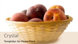  Presentation with fresh water splash green apple isolated white - PPT theme with fresh-peaches-in-basket-isolated background and a yellow colored foreground