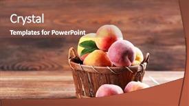  Presentation with wicker - Beautiful slide deck featuring fresh peaches in wicker basket backdrop and a tawny brown colored foreground