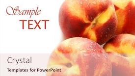  Presentation with water droplets - Amazing PPT theme having fresh-peaches-with-water-droplets backdrop and a lemonade colored foreground