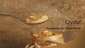  Presentation with peanut butter - Audience pleasing presentation theme consisting of fresh peanut butter in jar backdrop and a coral colored foreground