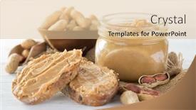  Presentation with peanut butter - PPT theme enhanced with fresh-peanut-butter-on-white background and a lemonade colored foreground