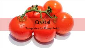  Presentation with food meals - Amazing PPT theme having fresh picked home grown tomato' backdrop and a red colored foreground