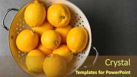  Presentation with lemons - PPT theme having fresh-picked-lemons background and a tawny brown colored foreground