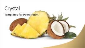  Presentation with pineapple - Presentation featuring fresh pineapple and coconuts background and a white colored foreground