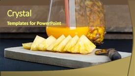  Presentation with agriculture - PPT layouts with fresh pineapple and glass background and a  colored foreground