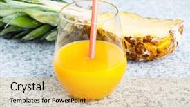  Presentation with agriculture - Slides enhanced with fresh pineapple and glass background and a  colored foreground