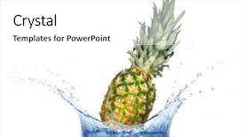  Presentation with pineapple - PPT layouts with fresh pineapple dropped into water background and a white colored foreground