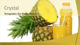  Presentation with pineapple - Presentation design consisting of fresh-pineapple-juice-and-ripe and a yellow colored foreground