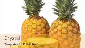  Presentation with pineapple - PPT theme with fresh-pineapple-with-clipping-path background and a  colored foreground