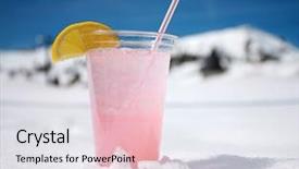  Presentation with lemonade - Presentation theme having fresh pink lemonade background and a sky blue colored foreground