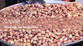  Presentation with shell - Presentation having fresh-pistachios-unpeeled-with-shell background and a coral colored foreground