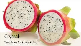  Presentation with pitaya - Presentation theme consisting of fresh pitaya fruit hylocereus undatus background and a lemonade colored foreground