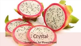  Presentation with pitaya - Theme enhanced with fresh pitaya fruit hylocereus undatus background and a coral colored foreground