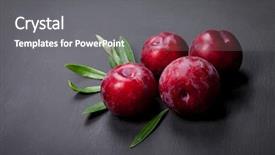  Presentation with black - Colorful PPT layouts enhanced with fresh plums on black wooden backdrop and a gray colored foreground