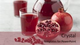  Presentation with pomegranate - Slide set featuring punica granatum - fresh pomegranate juice background and a red colored foreground