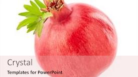  Presentation with pomegranate - PPT layouts enhanced with fresh-pomegranate-with-leaves background and a lemonade colored foreground