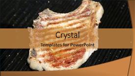  Presentation with grilled - Slides featuring fresh pork chops being grilled background and a gold colored foreground