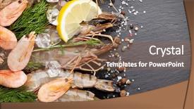  Presentation with prawn - Colorful slides enhanced with fresh prawns with spices backdrop and a violet colored foreground
