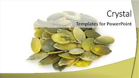  Presentation with pumpkin seeds - Audience pleasing presentation consisting of fresh pumpkin seeds isolated on a white backdrop and a white colored foreground