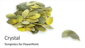  Presentation with pumpkin seeds - Slides with fresh pumpkin seeds isolated on a white background and a white colored foreground