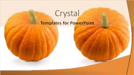  Presentation with organic - PPT theme featuring fresh-pumpkins-isolated-two-organic background and a yellow colored foreground