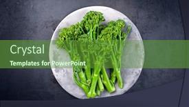  Presentation with space - Amazing PPT theme having fresh-rapini-broccoli-rabe backdrop and a tawny brown colored foreground