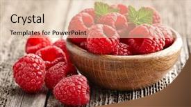  Presentation with wooden - PPT theme having fresh raspberry in a wooden background and a lemonade colored foreground