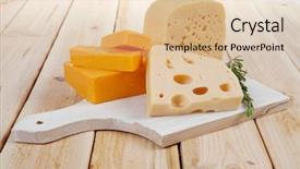  Presentation with cheddar - Colorful theme enhanced with fresh raw aged delicatessen cheese backdrop and a lemonade colored foreground