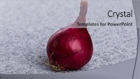  Presentation with red spheres - Audience pleasing PPT layouts consisting of fresh raw aromatic red onion backdrop and a  colored foreground