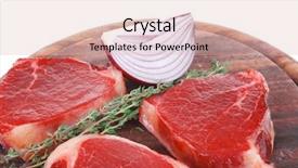  Presentation with white plate - Presentation design featuring fresh raw beef fillet medallions with thyme twig on wooden plate isolated over white background background and a lemonade colored foreground