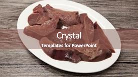  Presentation with liver - Beautiful slide set featuring fresh raw beef liver backdrop and a tawny brown colored foreground