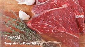  Presentation with wood board - Cool new theme with fresh raw beef meat fillet flesh with peppercorn and thyme ready to grill on wood figured old style board isolated over white background backdrop and a coral colored foreground