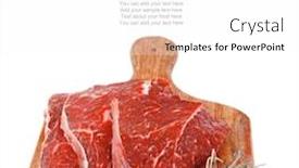  Presentation with wood board - Presentation theme enhanced with fresh raw beef meat fillet flesh with peppercorn and thyme ready to grill on wood figured old style board isolated over white background background and a white colored foreground