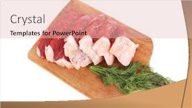  Presentation with raw meat beef veal shank - Theme having fresh raw beef meat steak slices on wooden cut board isolated over white background background and a lemonade colored foreground